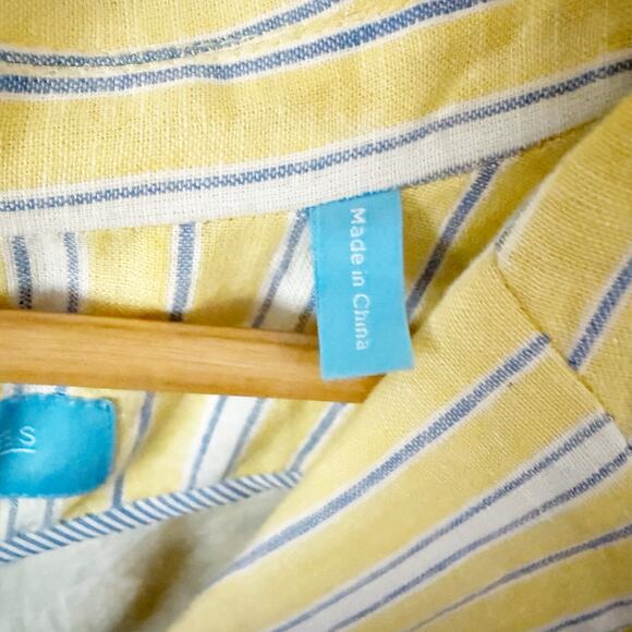 RSVP DRAPER JAMES | Preppy Yellow White Blue Blazer Linen Cotton Jacket | XXL - Picture 6 of 10